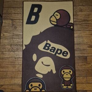 Bape Brown and Cream Graphic Rug